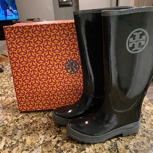 Black Tory Burch Rain Boots - Barely Worn!
